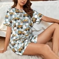 thumbnail image 4 of Fotbe Excavator Print Pajama Set for Women 2 Piece Loungewear Short Sleeve Tops and Shorts Set Soft Sleepwear-4X-Large, 4 of 7