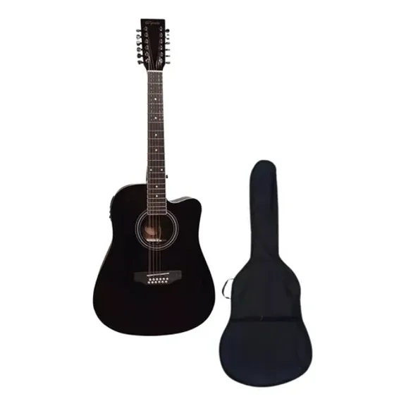 Guitarra Segovia Texana Electroacústica 12 Cuerdas Negra