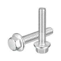 10Pack 1/4-20 x 1-1/4" Flanged Hex Head Bolts, 304 Stainless Steel Flange Hexagon Screws, Flange Hex Drive Screws 5.8 Grade for Machinery Industry Home Appliances, Silver