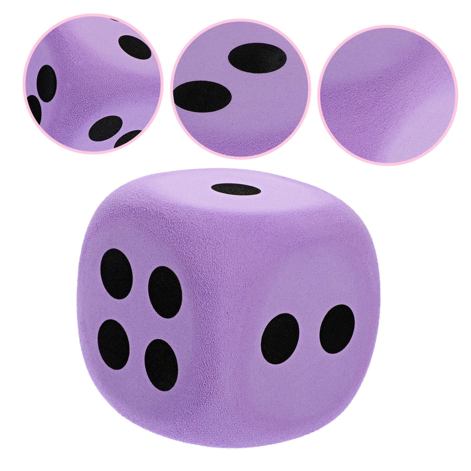 Gqtwoy Big Foam Dice for Games, Soft EVA Foam Dice for Table Games, EVA Dice for Party Props, Educational Dice for Board Games, Purple Dice