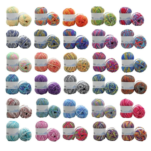 TureClos Crochet Yarn Multi-Colored Sweater Scarf Gloves Baby Garment Bundle Accessories DIY Gifts Comfortable Skeins Set Threads 4-Ply 10cyan and red