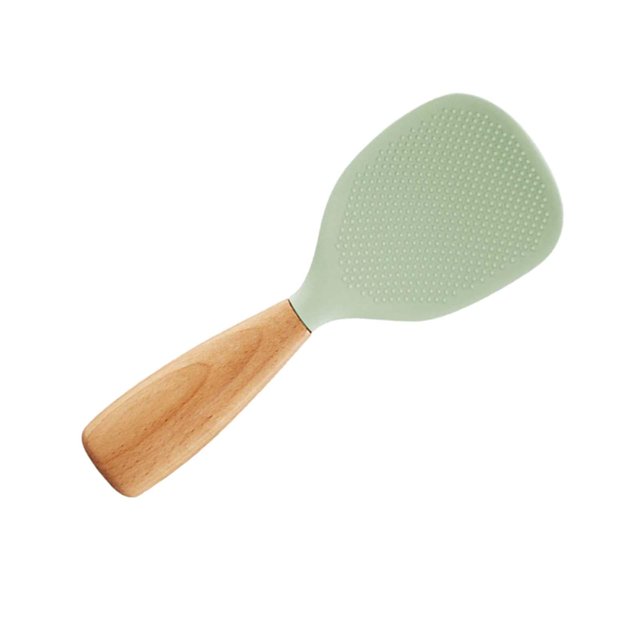 Cuchara de arroz resistente al calor, antiadherente, multifuncional para uso doméstico y servicio de alimentos. Verde