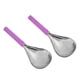 thumbnail image 4 of 2 cucharas para hielo raspado de acero inoxidable con borde dentado para batidos. Herramienta fácil de usar. Mango morado, 4 of 9