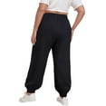thumbnail image 5 of Black Womens Pants Plus Size Pants Daily Elastic Waist Pockets Sport Casual Solid Pants Loose Long Sweatpants Trousers Casual Pants Women, 5 of 6