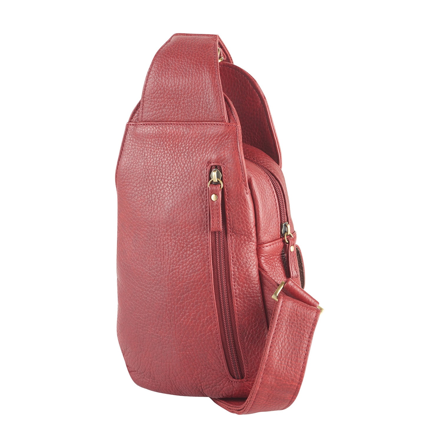 Womens Leather Crossbody Bag - Cowhide Sling Purse by American Procurement - Red