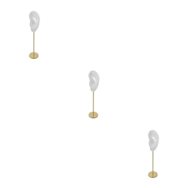 kurtrusly Earring Display Stand Human Ear Model Organizer Holder Showcase Stud Jewelry Left Translucent Height: 18cm 3Set