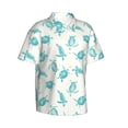 thumbnail image 2 of Daiia Turtle Hawaiian Shirt for Men Gentle Cotton Regular Short Sleeve Casual-Small, 2 of 9