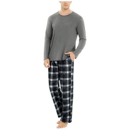 

iOPQO lingerie for women Mens Four Seasons Fashion Leisure Soft Home Solid Color Shirt Pants Pajama Set Home Service Two Piece Set Men s Pajama Dark Gray M