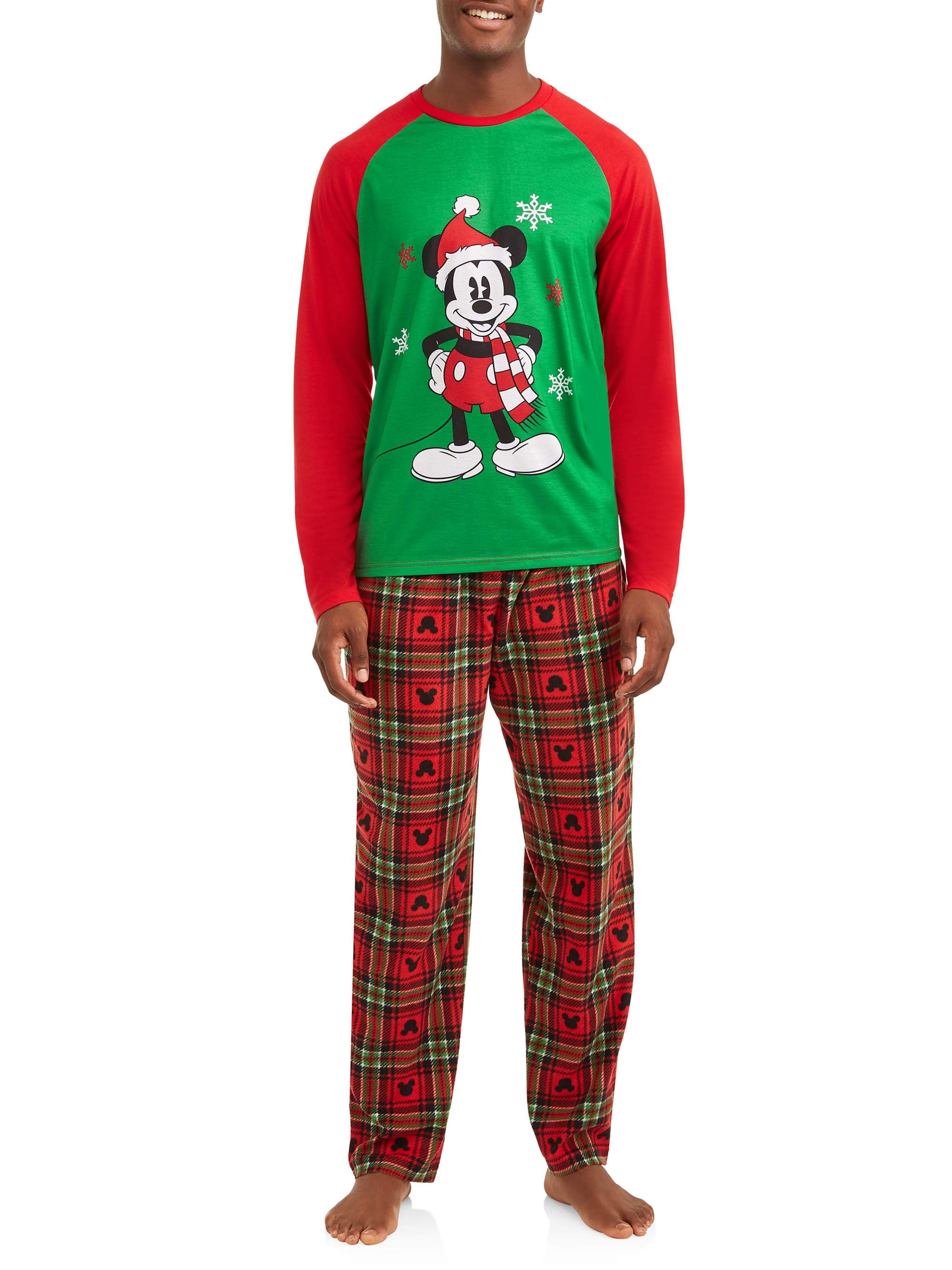 Disney Mickey Mouse Men's Holiday Family Sleep Pajamas, 2-Piece Set 