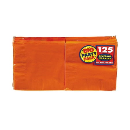 Orange Peel Big Party Beverage Napkins (125 Count)