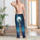thumbnail image 2 of Balery Night Sky Moon Dolphin Pantalones de pijama para hombre, pijama ultraligero, pantalón de descanso-Small, 2 of 6