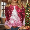 thumbnail image 2 of Long Sleeve Shirts for Womens 2025 Christmas TShirts Casual Trendy Xmas Tree Printing Blouses Soft Crewneck Christmas Shirt Pullover Tops, 2 of 9