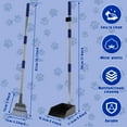 thumbnail image 2 of Threns Pooper Scooper Pet Pooper Scooper Dog Pooper Scoop Set with Metal Scooper Tray and Rake,Long Handle,Blue, 2 of 8