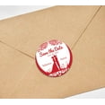 thumbnail image 5 of Darling Souvenir Round 45 Pcs Wedding Couple Save The Date Stickers Personalized Bride Groom Names And Date Envelope Seals - Green, 5 of 7