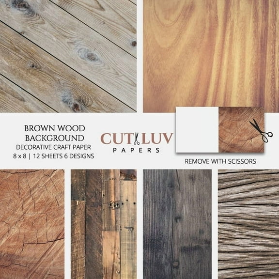 Brown Wood Background Decorative Craft Paper: Scrapbooking Pages Design Paper for Printmaking, Collage, Papercrafts, Car, (Paperback)