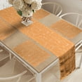 thumbnail image 2 of Ambesonne Orange and White Table Runner & Placemats, Blooming Leaves, Placemat 4 pcs + Runner 14"x72", Orange and White, 2 of 2