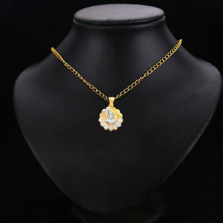 アクセサリー Supreme Virgin Of Guadalupe 14k Pendant 14K 3C Gold Cubic Zirconia Religious Guadalupe Pendant | Tri