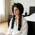 thumbnail image 3 of Extra Long Satin Bonnet Sleep Cap for Long Hair Silk Like Hair Protection Hat Adjustable Sleeping Cap for Braids Curls Dreadlocks Curly Hair Care, 3 of 5