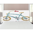 thumbnail image 1 of Bicycle Headboard, I Love My Bicycle Words Print a Little Bike Pedals Cartoon, Upholstered Decorative Metal Bed Headboard with Memory Foam, Full Size, Multicolor, by Ambesonne, 1 of 4