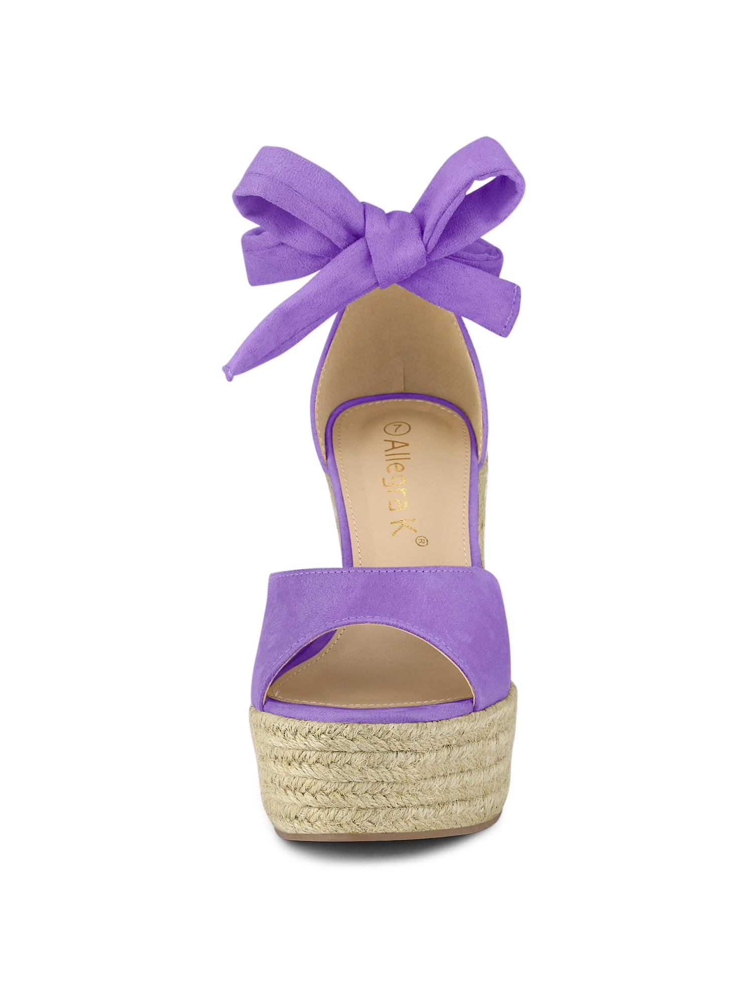 Unique Bargains Women's Espadrilles Tie Up Ankle Strap Sandals Purple (Size 7.5)