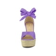thumbnail image 6 of DARING DIVA Women's Espadrilles Tie Up Ankle Strap Wedges Sandals Purple 7.5, 6 of 7