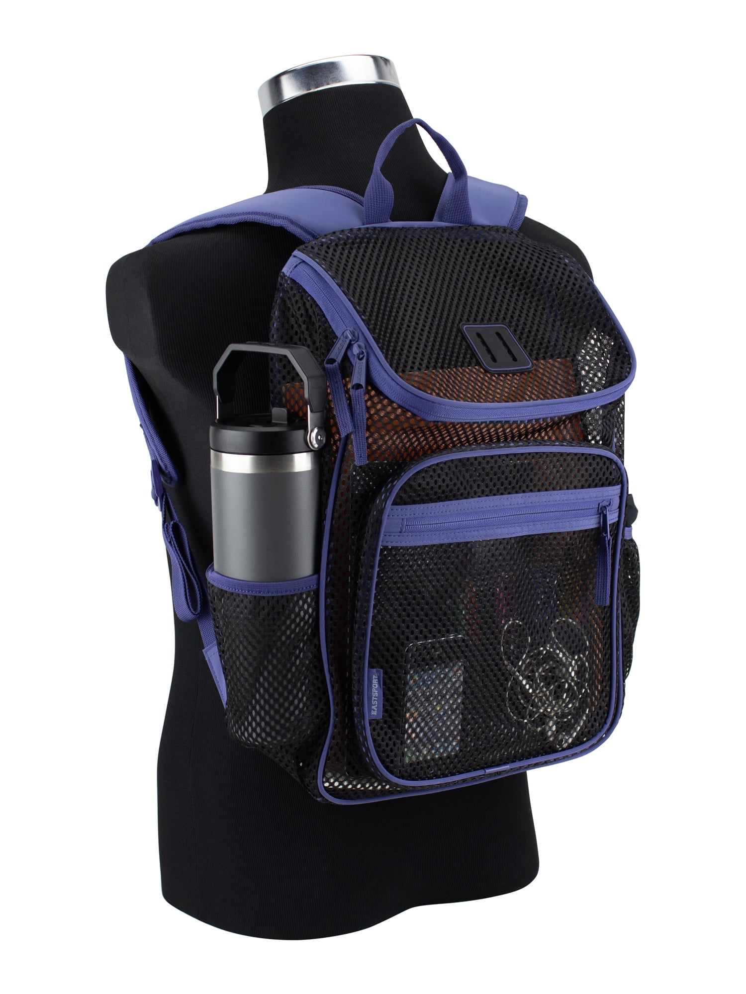 Eastsport Myth Pro Top Loader Mesh Backpack, Black/Skipper Blue