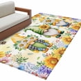 thumbnail image 2 of Area Rug for Living Room, Yellow Sunflowers Non-Slip Indoor Large Carpet for Bedroom/Dining Room, Spring Gnomes Hydrangea Daisy Plants Washable Low-Profile Rectangle Floor Mat Runner Rugs - 3 x 5 Ft, 2 of 7