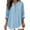 Light Blue, variant on Women's Blouses Oversized Polo Collar with Decorative Buttons Rolled Three-Quarter Sleeves Lightweight Linen-Like Fabric Breathable Casual Summer Top Pink S
