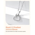 thumbnail image 6 of Silvora Women Sterling Silver Necklace with Cubic Zirconia, Heart Love Pendant Necklace Layering Necklace Gift for Mom Wife Girlfriend, 6 of 9