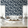 thumbnail image 3 of NextWall Dark Blue Pinstripe Leaf Trail Peel and Stick Wallpaper, 3 of 9