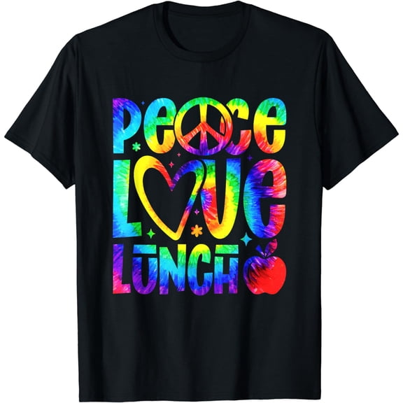 Peace Love Cooking Lunch Lady Funny Lunch Women Mother's Day T-Shirt