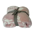 thumbnail image 4 of Legacy Decor Pink Floral Print Fur Fleece Sherpa Throw Blanket 50" x 60", 4 of 4