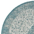 thumbnail image 5 of SAFAVIEH Courtyard Kebo Traditional Indoor/Outdoor Area Rug, 5'3" x 5'3" Round, Teal/Cream, 5 of 7