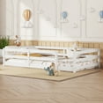 thumbnail image 2 of [Luckynote]Twin Size Floor Bed, Montessori Floor Bed with Fence, Montessori Bed Twin Size, Wood Montessori Floor Bed ,white., 2 of 12
