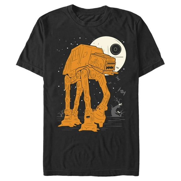 Men's Star Wars: A New Hope Halloween AT Walker Full Moon Graphic Tee Black 2X Large