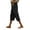 10# Black, variant on Womens Capri Pants Petite Pull on Casual Cotton Linen Trousers Lightweight Drawstring Elastic Waist Pants with Pockets Camel S