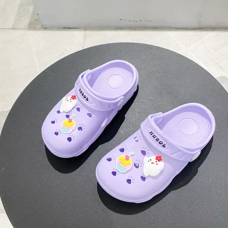 

GEDER-S Unisex Cartoon Decor Clogs EVA Soft Sole Anti Slip Sandals Quick Dry Back Strap Slides Slippers Indoor Outdoor Shoes For Boys Girls