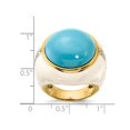 thumbnail image 3 of Sterling Silver with Gold Plating Cocktail Ring with Synthetic Turquoise, 3 of 4