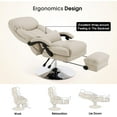 thumbnail image 4 of BarberPub Facial Beauty Chair, Faux Leather Tattoo Salon Spa Chair Bed for Esthetician Office 3571 Beige, 4 of 9