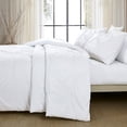 thumbnail image 2 of Marina Decoration Ultra Soft Luxury Fluffy Goose Down Alternative Solid Geometric Pintuck Tufted Bedding Set Pinch Pleated Comforter Set with Ruffled Shams, White Color, 2 of 9