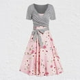 thumbnail image 2 of Birdeem Mode Femme Été Robe à Manches Courtes Col en V Imprimé Floral Vacances avec Fermeture Éclair, 2 of 10