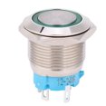 thumbnail image 1 of 2 unids 12 ~ 24VDC 19mm autoblocante interruptor de botón 1NO 4PIN interruptor de botón de metal (verde), 1 of 8