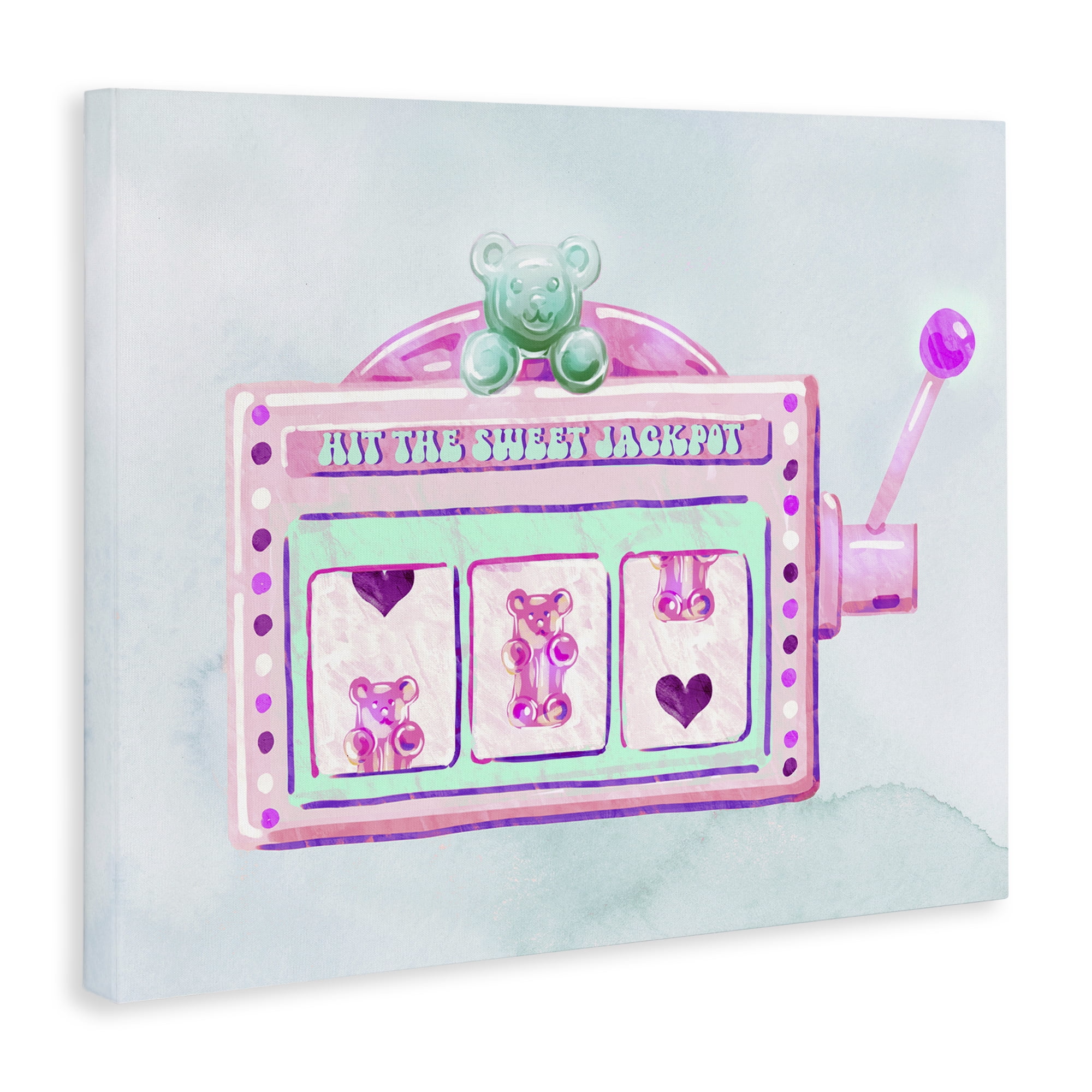 Stupell Industries Pink Pastel Slots Novelty & Humor Painting Wrapped Canvas Art Print Wall Art, 20 x 16