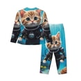 thumbnail image 2 of Uemuo Underwater Diving Cat Pattern Womens Pajama Sets,PJ Set for Women,Pajamas for Women Logo,Long Sleeve Pajama Set for Women,Soft Long Sleeve Top With Pants-Medium, 2 of 9