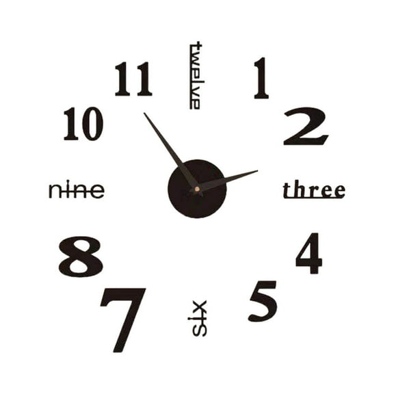 MERILER DIY Mirror Surface Wall Clock Kit with Acrylic Number Sticker, Easy to Install Large Wall Clock Perfect for Living Room Decoration