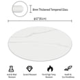 thumbnail image 6 of FFZ 32" inch Round Tempered Glass Table Top Marble White Dining Coffee, 6 of 13