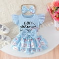 thumbnail image 2 of Yindaity 24 Months Girls Clothes Baby Short Sleeve Bodysuit Cotton One-Piece Baby Clothes Sky Blue,12-18 Months, 2 of 5