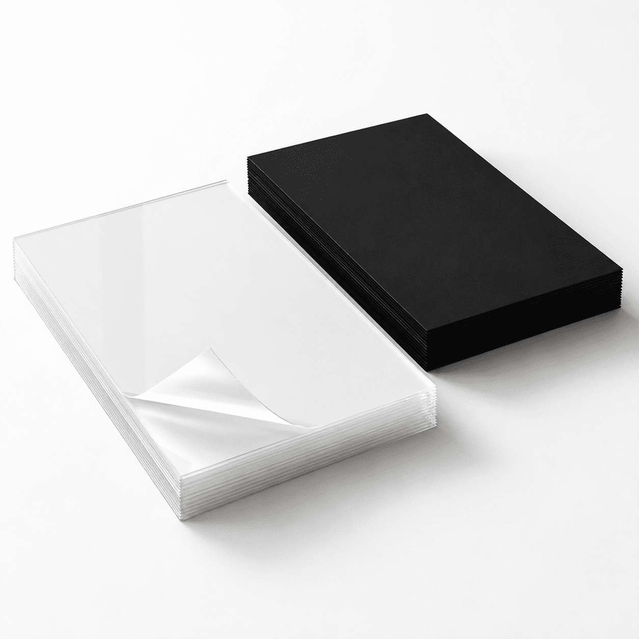 20 Pack 8.5x11 Inch Un-punched Report Covers, 10 Pack Clear & 10 Pack Black Plastic Binding Sheets