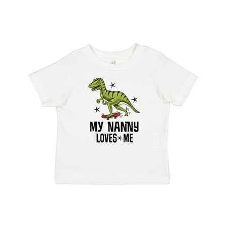 

Inktastic My Nanny Loves Me Grandson Dinosaur Boys Baby T-Shirt
