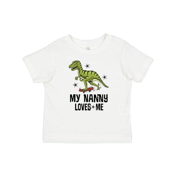 Inktastic My Nanny Loves Me Grandson Dinosaur Boys Baby T-Shirt